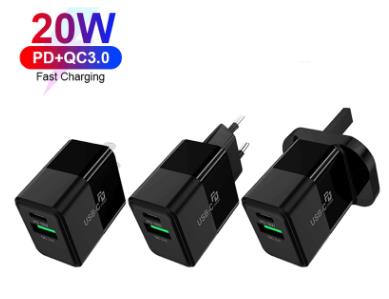 20W mini quick charging PD+QC dual port charger