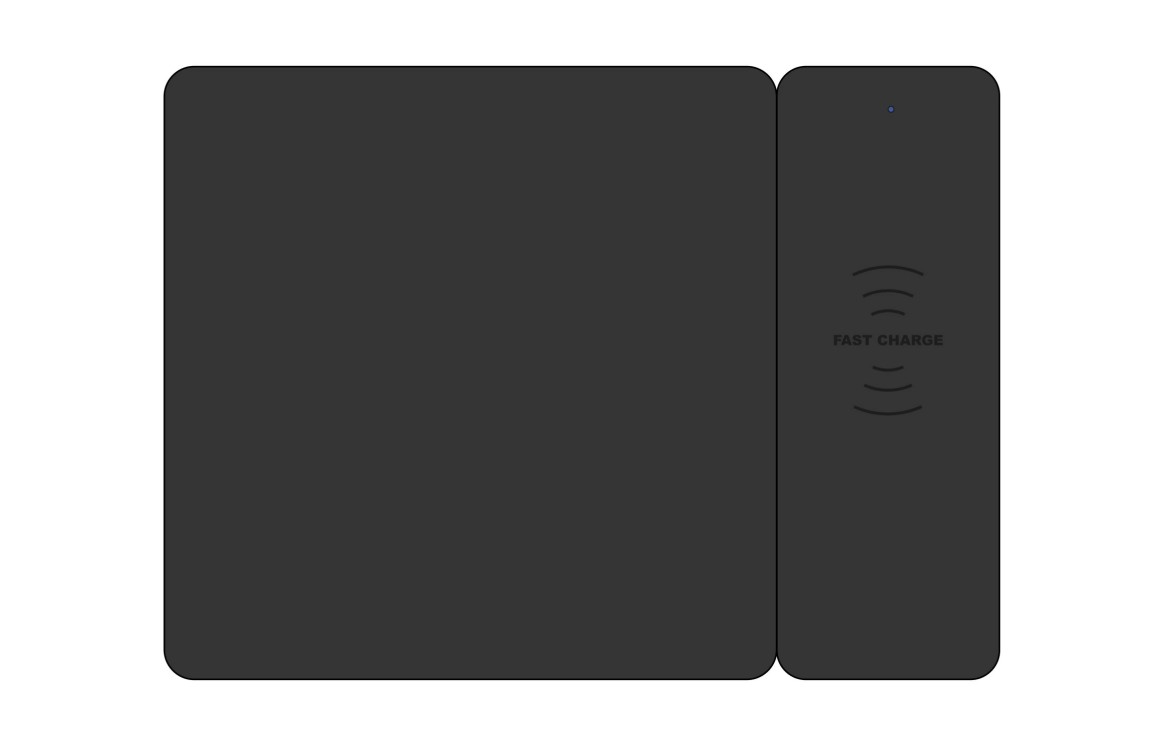 15W Fast Charging PU Leather Magnetic Detachable Desktop Headset Mobile Phone Wireless Charging Mouse Pad